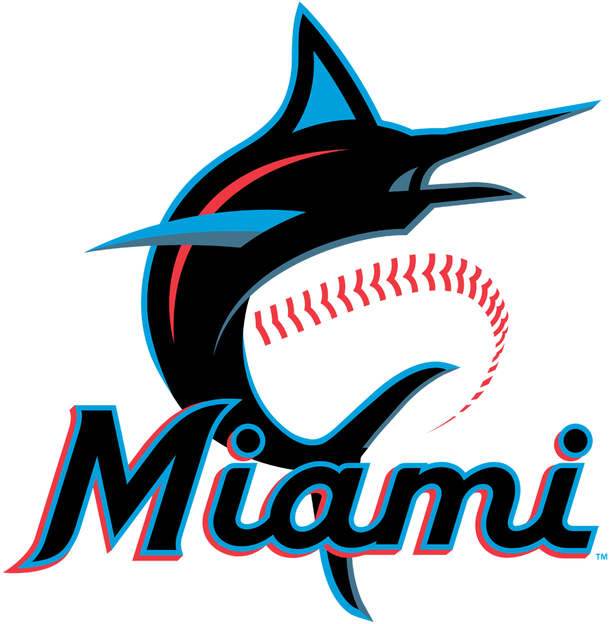 Miami Marlins #9 MLB Team Logo 1 Color Vinyl Decal Sticker Car Window Wall