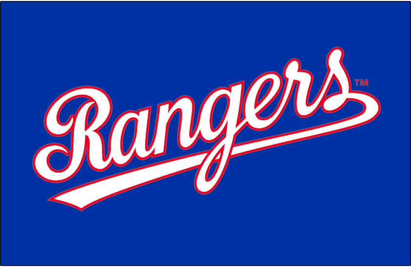 Texas Rangers Baseball T Monogram logo type with Star Die-cut